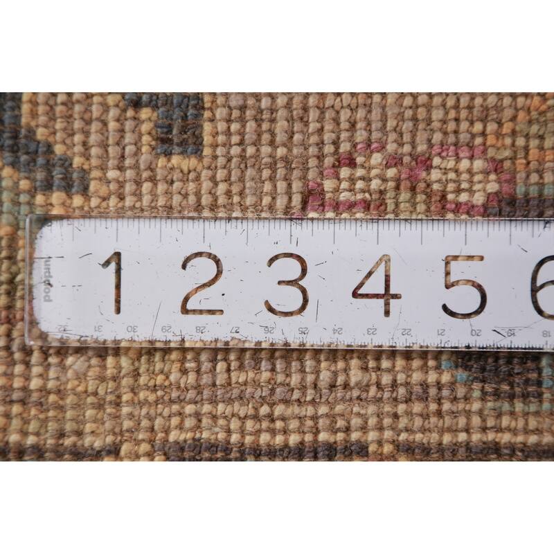 Hand Knotted Oriental 100% Wool Carpet Transitional Floral Beige & Ivories Oushak Runner Rug - 13' 8'' X 2' 7''