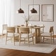 preview thumbnail 17 of 18, Christopher Knight Home - Dining Chair Wood and Rattan with Upholstered Seat, Armless Design, Breathable Cane Back