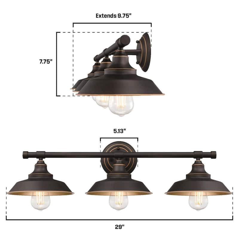 Westinghouse 6133000 Iron Hill 3 Light 8" Tall LED Wall Sconce
