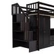 preview thumbnail 17 of 55, Twin Loft Bed with Staircase & Study Station and 5-in-1 Storage, 300lb Capacity