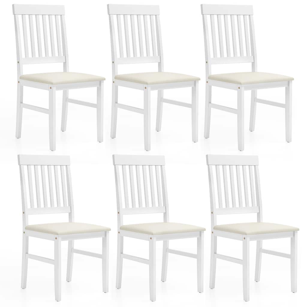 Rubber Wood Dining Chairs Set of 6