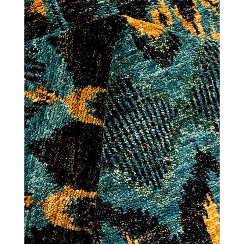 Contemporary Overdyed Wool Hand Knotted Area Rug - 4' 6" x 6' 5"