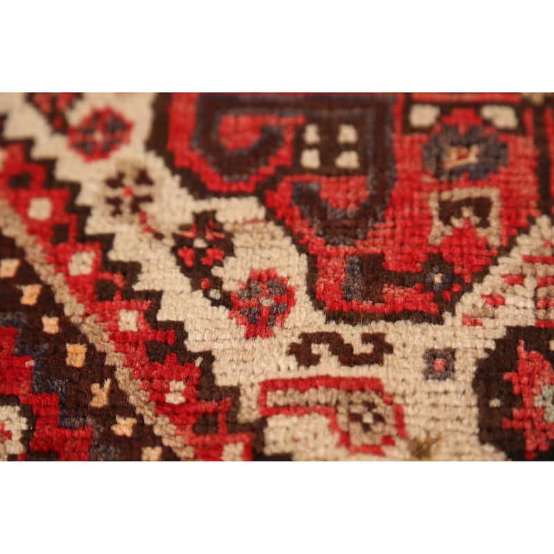 Geometric Abadeh Persian Area Vintage Rug Handmade Wool Carpet - 5'11" x 8'2"