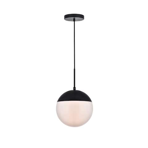 1-Light Frosted White Glass Pendant