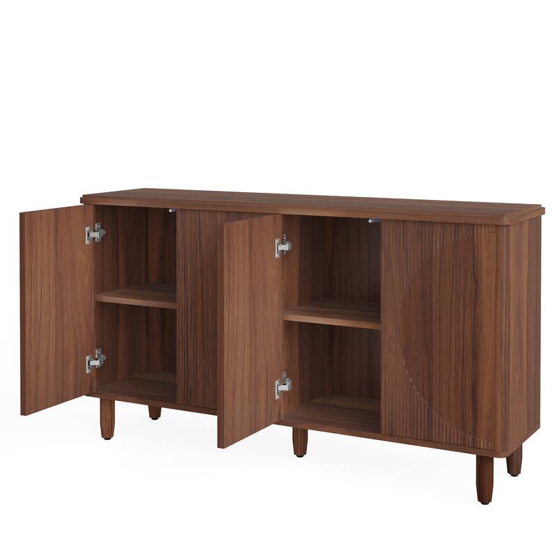 59" Modern Rustic Brown Buffet Sideboard Cabinet with Storage