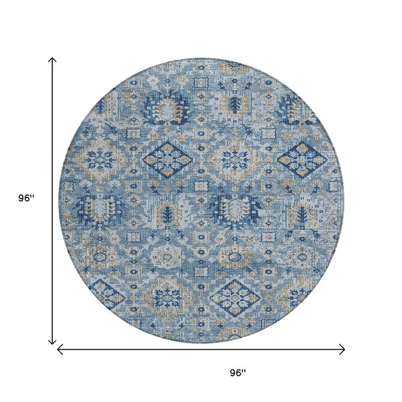 HomeRoots Floral Medallion Traditional Rectangle Outdoor Rug