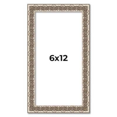 6x12 Frame Silver Versailles Ornate Solid Wood Picture Frame | 1 Inch