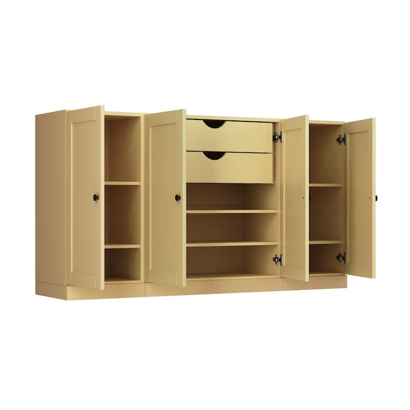 Palace Imports 100% Solid Wood 65" Sideboard with Shaker Doors, 2-Drawers & Adjustable Shelves