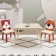 preview thumbnail 3 of 7, Kids Table and 2 Chairs Set, 3 Pieces Toddler Table and Chair Set, Wooden Activity Play Table Set