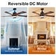 preview thumbnail 153 of 157, YUHAO SylvanAir Modern 52 in. Flush Mount Outdoor/Indoor Ceiling Fan with 3 Solid Wood Blades and DC Reversible Motor