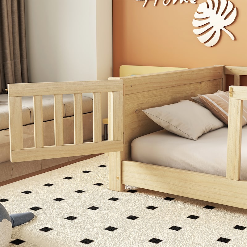 Twin Pine Platform Bed with Book Storage Rack