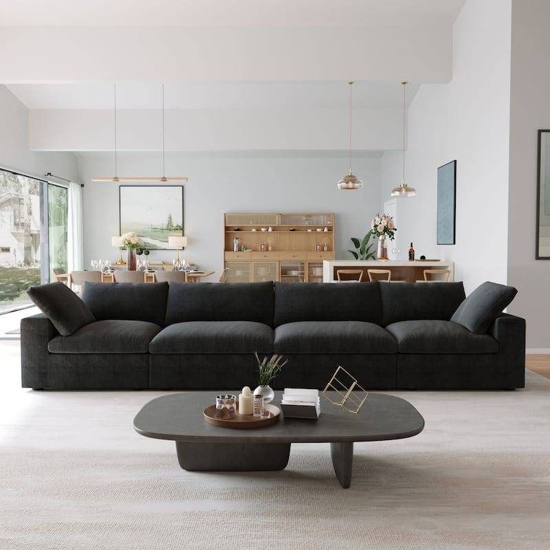 Modern Modular Convertible Sectional Sofa Couch for Living Room - 4 Seats