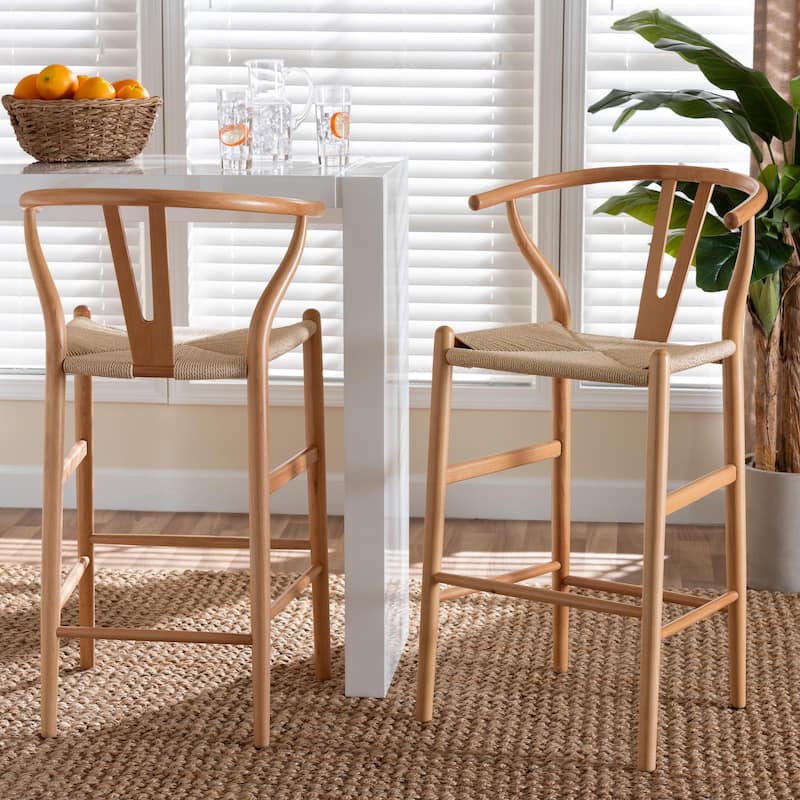 Paxton Modern & Contemporary 2-Piece Wood Bar Stool Set