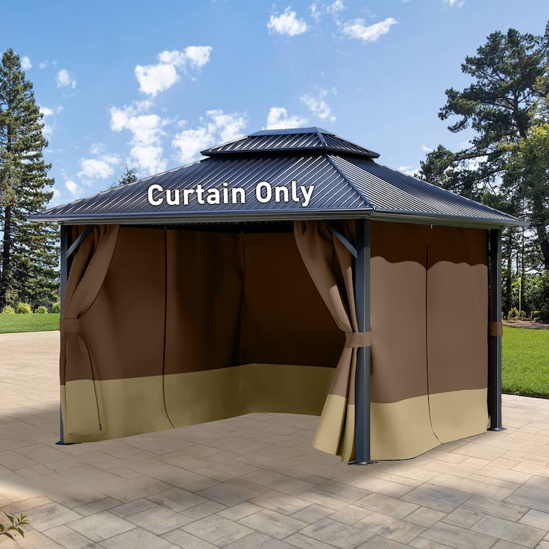 Aoodor 10' x 10' Gazebo Curtain Set，Curtain Only