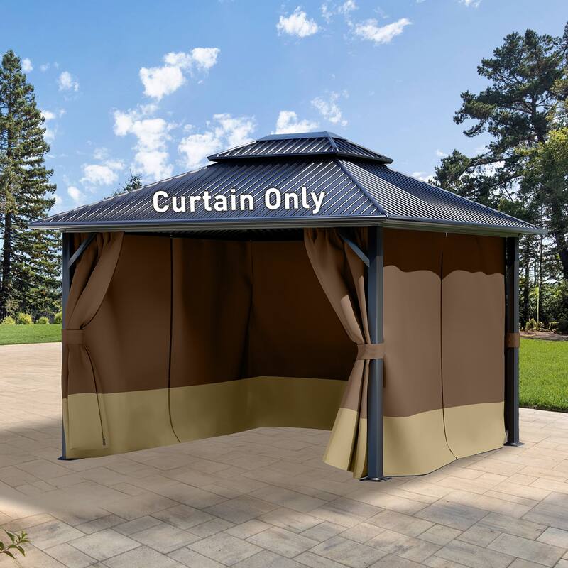 Aoodor Gazebo Curtain Replacement-Universal 4-Panel Sidewalls, Curtain Only