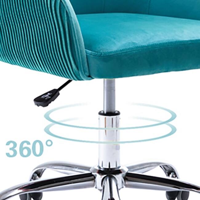 Corvus Braff Velvet Upholstered Adjustable Ergonomic Office Chair