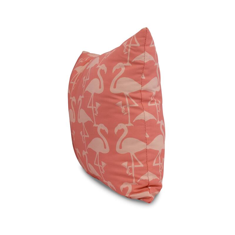 20 x 20 inch Flamingo Heart Martini Animal Print Pillow