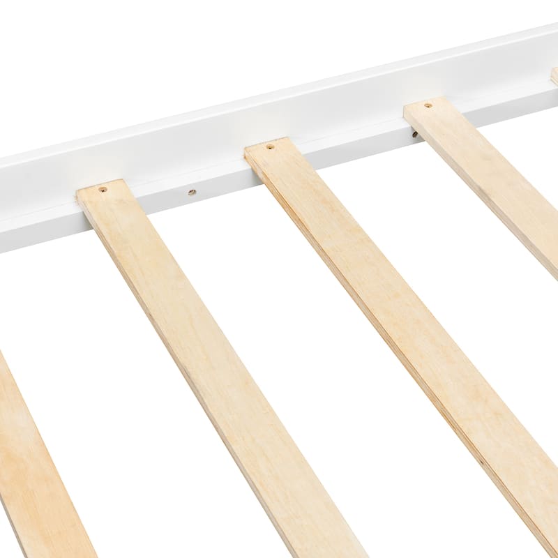 Roomfitters Queen Size Canopy Platform Bed with Headboard and Footboard, Slat Support Leg