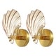 preview thumbnail 6 of 5, SAFAVIEH Lighting Sirena 5-inch Shell Wall Sconce with Bulbs (Set of 2) - 8 in. W x 5.5 in. D x 9.5 in. H