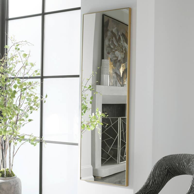 Copper Grove Long Rectangle Thin-framed Wall Mirror