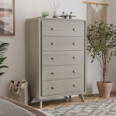 Furniture of America Thalia Modern Grey Wood 5-Drawer Chest