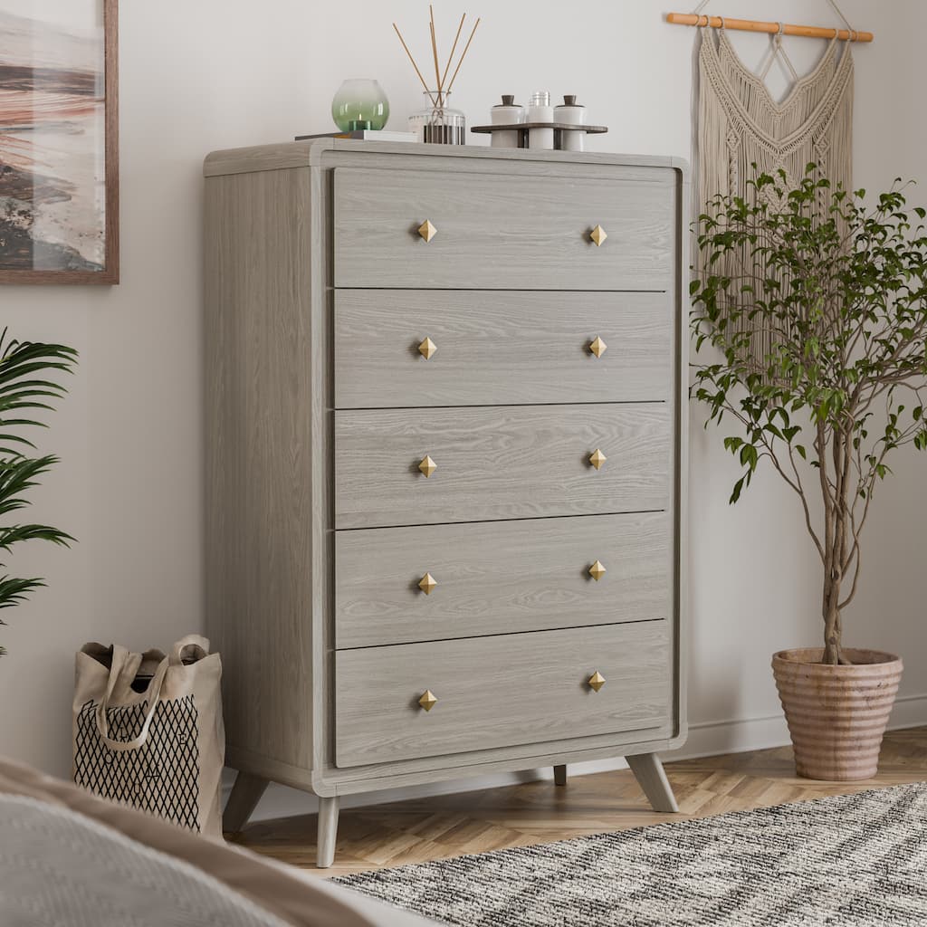 Furniture of America Thalia Modern Grey Wood 5-Drawer Chest