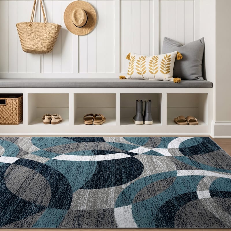 World Rug Gallery Geometric Circles Area Rug