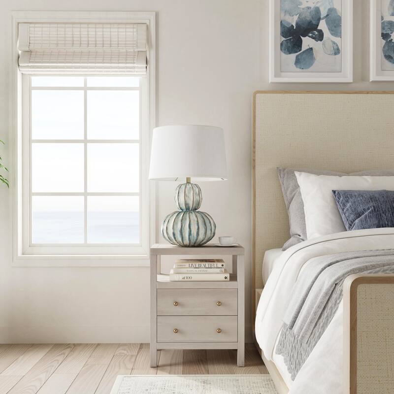 Nora 2 Drawer Nightstand - Antique Beige