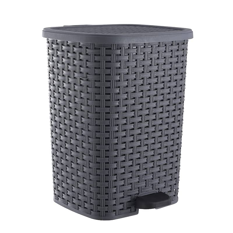Superio Rattan Step On Trash Can with Removable Liner