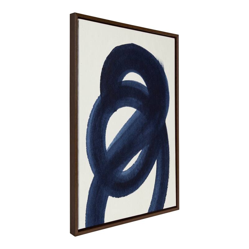 Kate and Laurel Sylvie Japandi 18 Framed Canvas by Rocket Jack - 23x33 - Plastic - Walnut