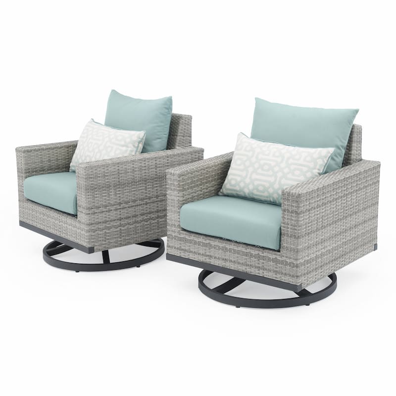 Milo Gray 7 Piece Sunbrella Outdoor Patio Motion Fire Set