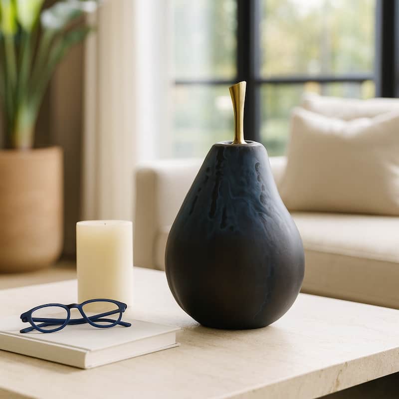 Glass Figurine Sculpture Pear Modern Home Decor Living Room Decoration