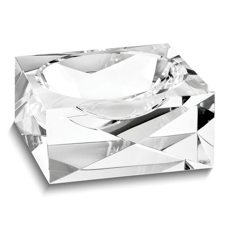 Curata Crystal Glass Pyramid Bowl