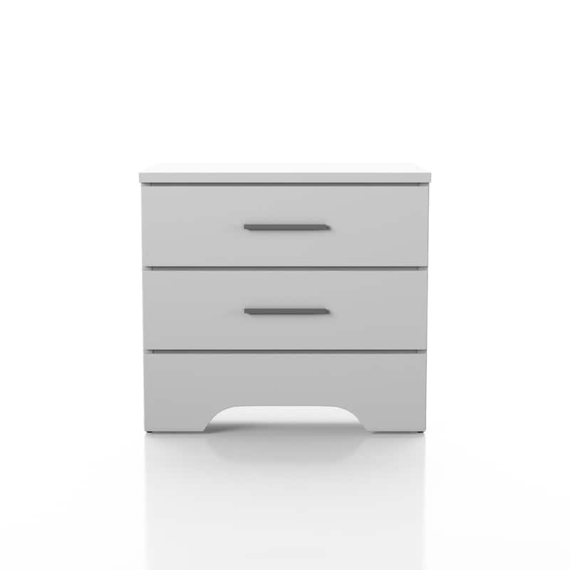 Leroy Transitional Slim Pull Wood 2-Drawer Nightstand by Furniture of America