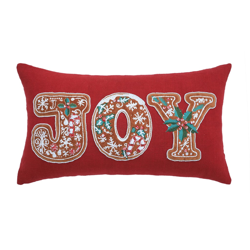 Vibhsa JOY Christmas Pillow 14" x 24"