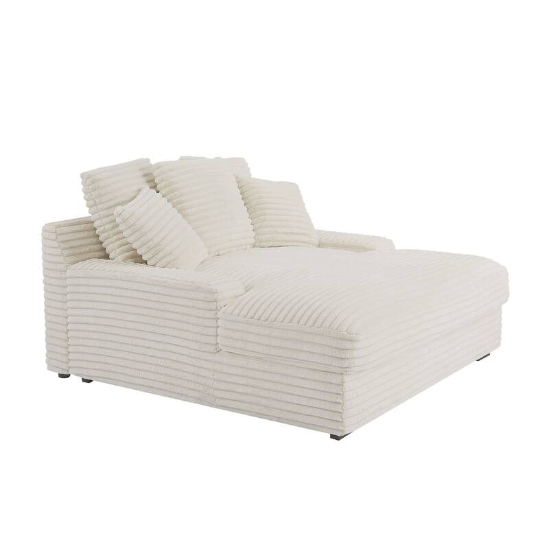 Modern Sleeper Sofa - Rectangular Couch with Square Armrests