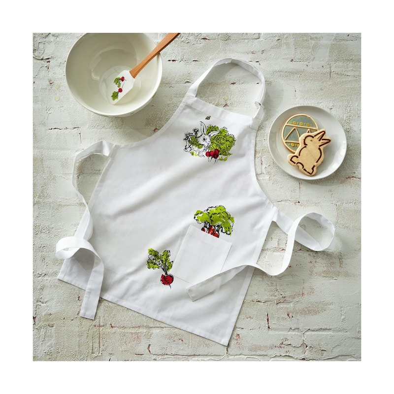 Bunny Kids Cooking Baking Apron Cotton Machine Wash, One Size Fits Most