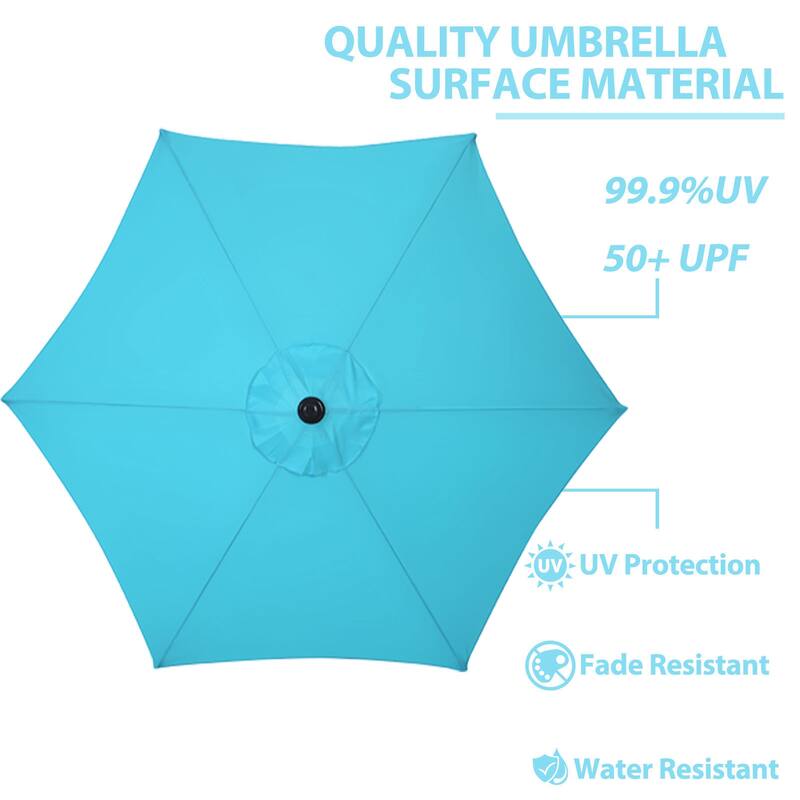 Autlaycil 9ft Patio umbrella Outdoor umbrella With Push-Button Tilt & Crank for Pool, Garden