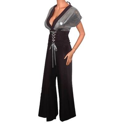 Shop Funfash Women Plus Size Black Pants Corset Jumper Jumpsuit