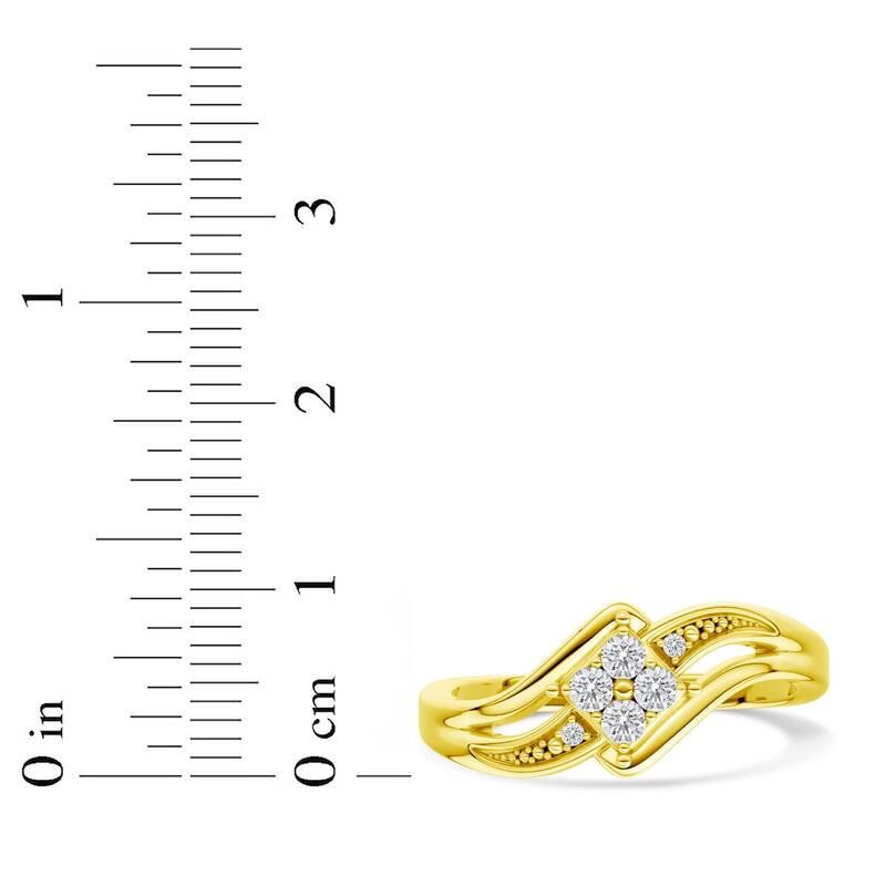 1/10ct TDW Diamond Bypass Engagement Ring in 10K Yellow Gold for Women