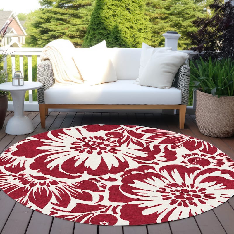 Taz Botanic Elegance Weather Resistant Blended Style Outdoor Rug