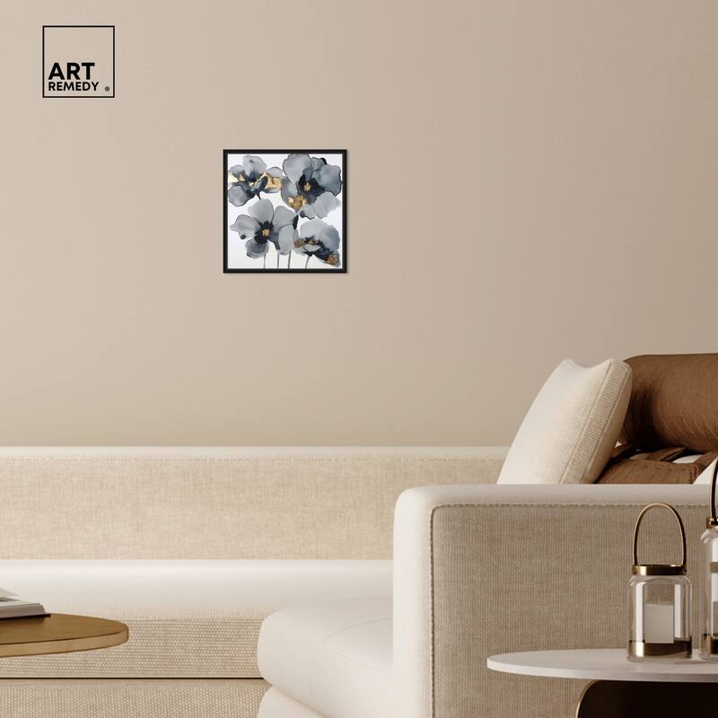 Art Remedy Drama Flora Framed Floral Fine 1 Piece Canvas Wall Art