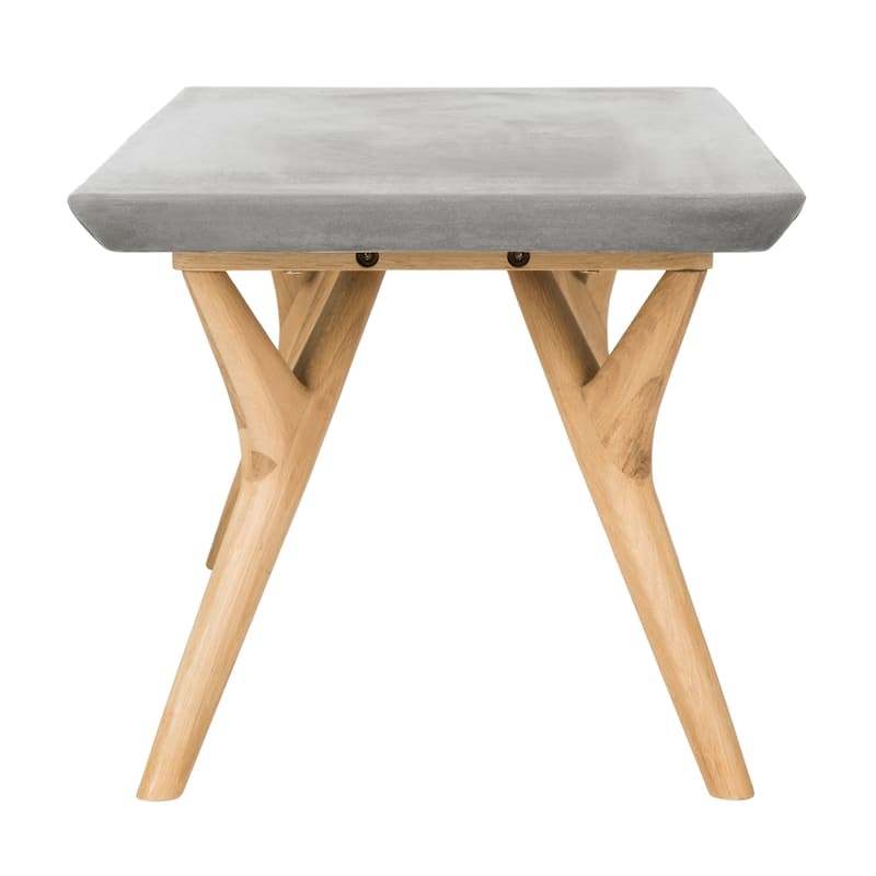 SAFAVIEH Outdoor Vineta Modern Concrete Dark Grey Coffee Table - 39.4" x 19.7" x 16.5" - 39Wx20Dx17H
