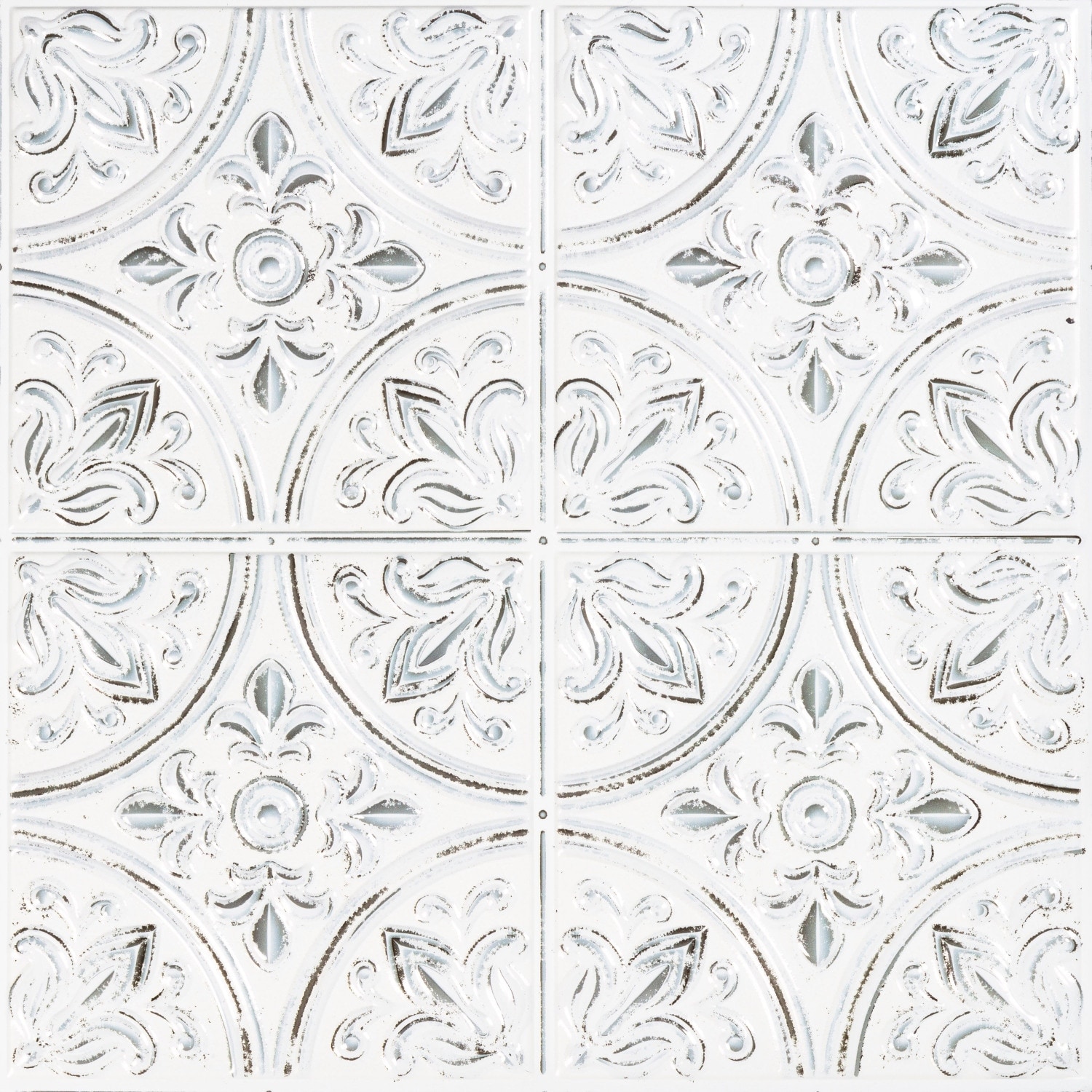 RoomMates White Tin Peel And Stick Tile Backsplash