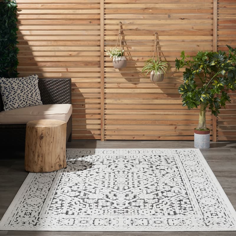Nourison Calobra Transitional Persian Floral Indoor Outdoor Area Rug