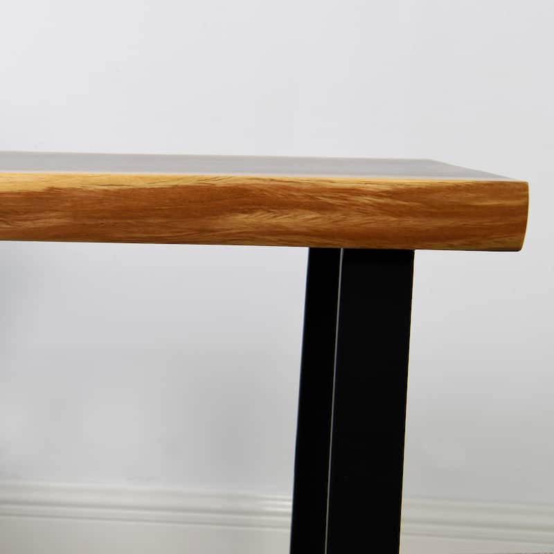 Natural Wood Rectangle Coffee Side Table 31"x14"x26"