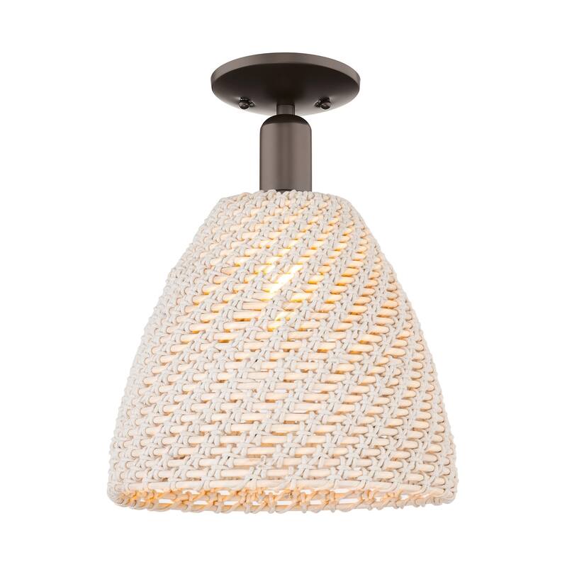 Innovations Lighting 716-1C-11-12 Natural Ballston Dome Semi-Flush - Oil Rubbed Bronze / Natural