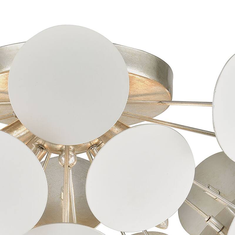 Elk Home Modish Matte White With White Metal Shade 4 Light Flush Mount