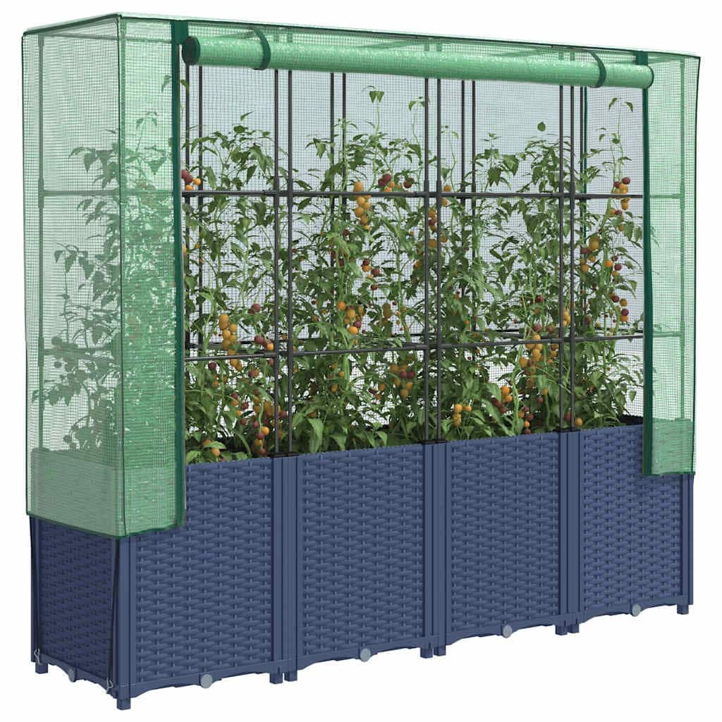 vidaXL Raised Bed Blue grey Polypropylene Large - 15.7 x 63.0 x 60.2