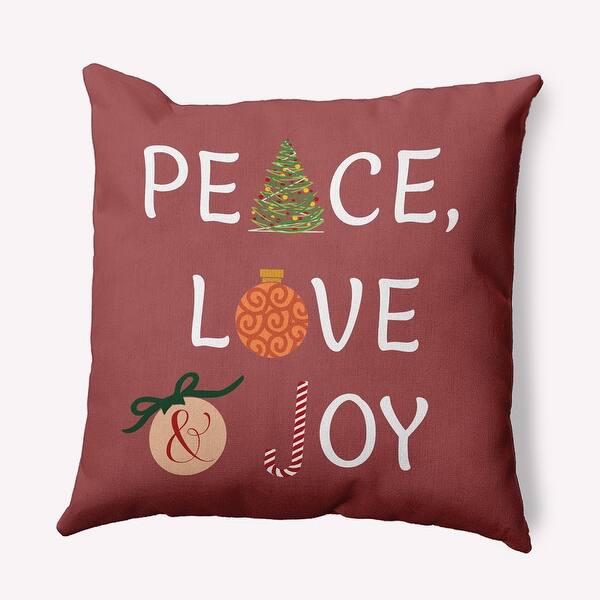 slide 2 of 3, Peace Love Joy Accent Pillow Ligonberry Punch - 16" x 16"